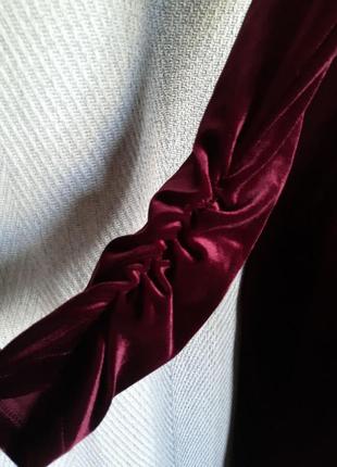 Жіноча вечірня бордова велюрова сукня, новорічна оксамитова довга сукня searne cotton.10 фото