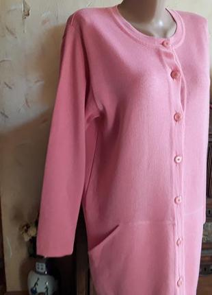 Кардиган- кофта нежного розово- лососевого цвета micha 60% мерино шерсть4 фото