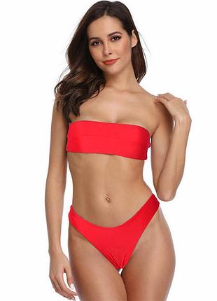 Купальник бандо в рубчик лифчик трусы стринги плавки купальный костюм накидка парео шляпа шлёпки сланцы