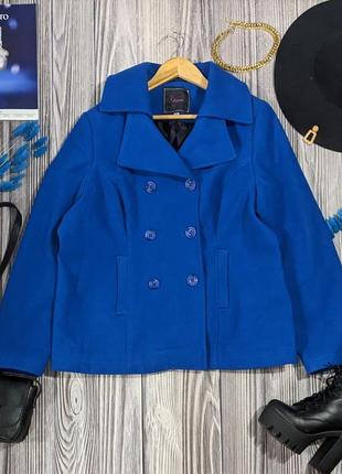 Демисезонное синее пальто #1218