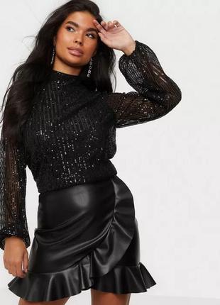 High neck sequin blouse