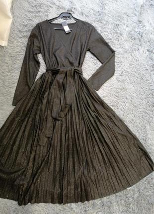 Шикарное блестящее платье невероятно красиво переливается размер универсальный юбка плиссе платье пр4 фото
