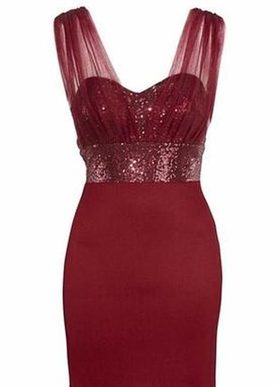 Вечернее платье odel behevior с пайетками цвет марсала