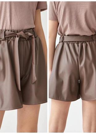 Крутые юбка-шорты с эко кожи2 фото