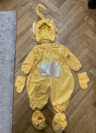 Карнавальный новогодний костюм туловик лала желтый
