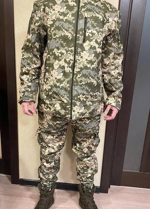 Зимова військова форма зсу зимовий військовий костюм піксель софтшелл soft shell тактична армійська