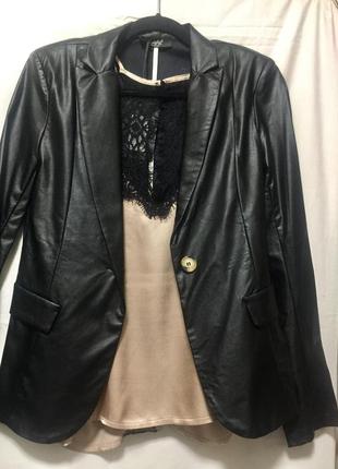 Італійський жакет maryley шкіра-стрейч ! новий! розмір s (42)