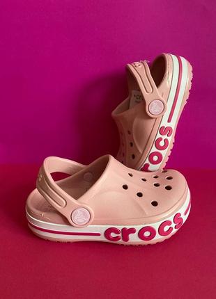 Кроксы детские розовые на девочку crocs bayaband kids pearl