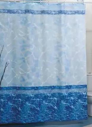 Штора в ванную miranda mermer su синяя1 фото
