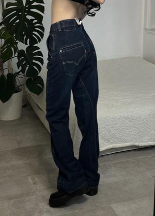 Новые прямые levis джинсы темно синие на высокой посадке
