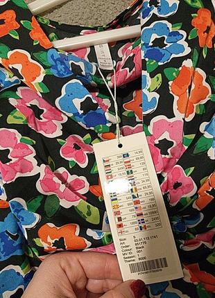 Шикарная блуза топ с пышными рукавами в цветочный принт amisu zara oysho5 фото