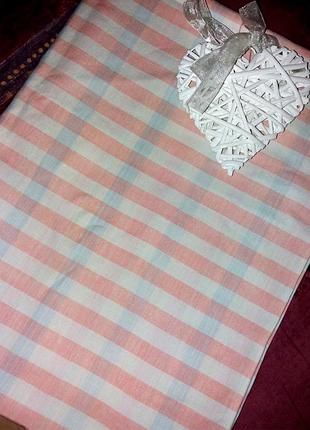 Простыня льняная полуторная в клетку,145*200см.