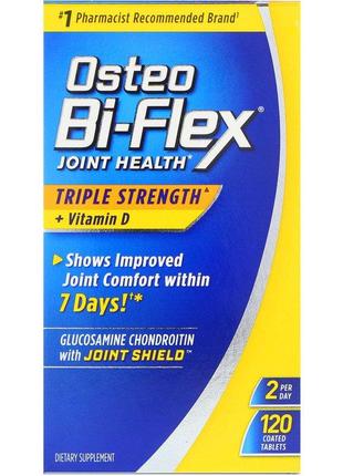 Глюкозамин хондроитин osteo bi-flex + витамин d, usa,120 шт. здоровье суставов, тройная сила1 фото
