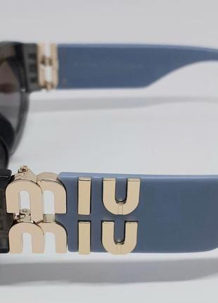 Окуляри в стилі miu miu модні жіночі сонцезахисні окуляри сіро сині4 фото