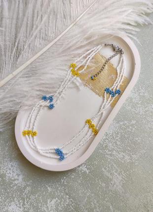 Намисто з патріотичними квіточками