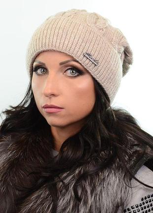 Шапка bella 18100 бежевий