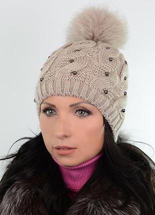 Шапка mary 180763 бежевий