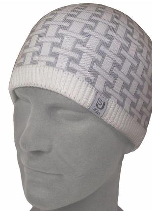 Шапка 12025 белый-св.серый
