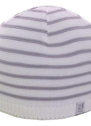 Шапка 12035 белый-свсерый