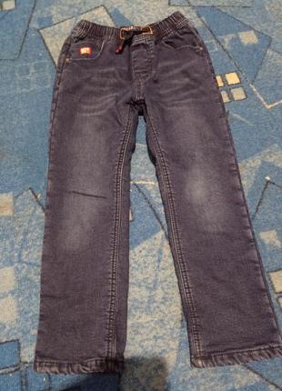 Джинсові штани на флісі