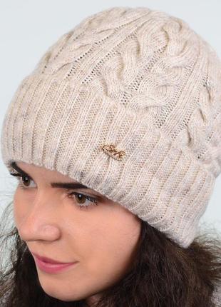Шапка sf19208 бело-бежевый