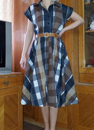 Винтажное платье в клетку river island винтаж ретро