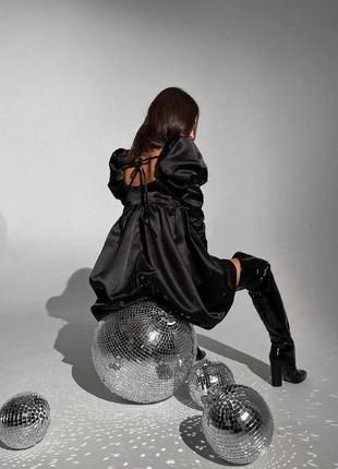 Яркое белое платье с широкой юбкой клеш миди высокая талия длинные рукава вечернее...