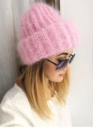 Розовая шапка такори2 фото