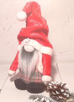 Новорічний гном скандинавський інтер'єрний гном різдвяний подарунок дід мороз новорічні іграшки5 фото