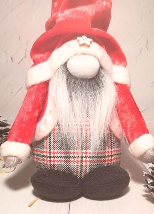 Новорічний гном скандинавський інтер'єрний гном різдвяний подарунок дід мороз новорічні іграшки3 фото