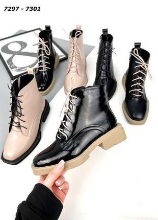 🌹 кожаные зимние ботинки