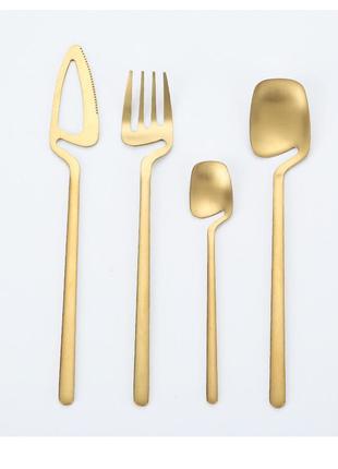 Набір столових приборів kitchen на 2 персони gold3 фото