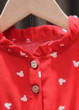 ❤️ нарядна сукня для дівчинки червона міккі3 фото