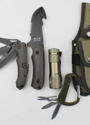 Набор ножей с аксессуарами и фонариком mfh-fox германия всу (зсу) 45451в 8145