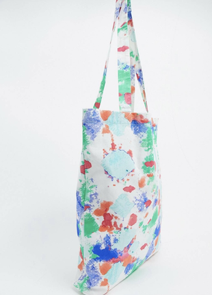 Разноцветная кислотная эко сумка шопер на плечо asos4 фото