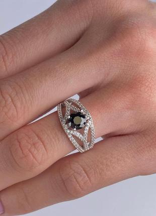 🇺🇦кольца серебро 925° черный цирконный кольцо женской 0520.10р2 фото