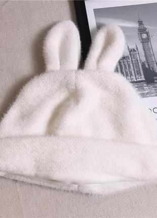 Шапка заяц (кролик) с ушками сиренево-серая 2, унисекс wuke one size4 фото