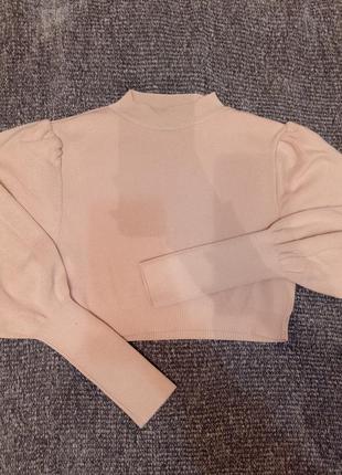 Ніжно рожева укорочена кофта