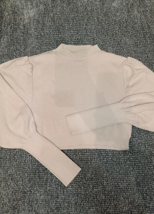 Ніжно рожева укорочена кофта 2