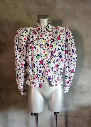 Блуза блузка винтажная сложного кроя