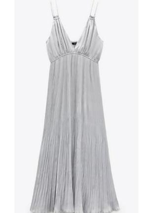 Идеальное платье из плиссированной шифированной ткани zara3 фото