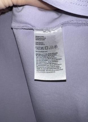 Базовая укороченная хлопковая футболка лавандового цвета от 70d h&m🔥10 фото