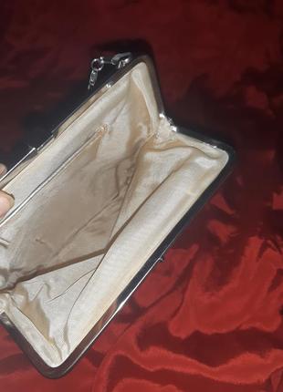 Надзвичайно гарна вінтажна шкіряна срібна сумочка4 фото