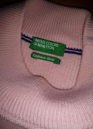 Шикарный розовый гольф водолазка с кашемиром от benetton! p.-s3 фото