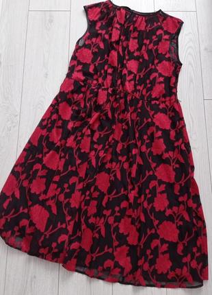 Платье с красными цветами xxl