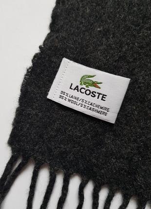 Качественный шерстяной шарф унисекс lacoste оригинал мужской зимний шарф шерсть кашемир3 фото