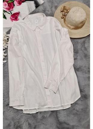 Белая хлопковая рубашка удлиненная john lewis оверсайз2 фото