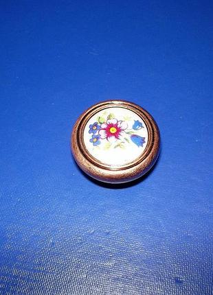 Кнопка керамика узор медь