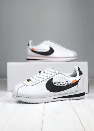 Кросівки шкіряні nike cortez x off white, жіночі кросівки2 фото