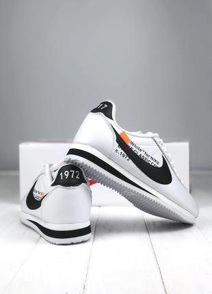 Кросівки шкіряні nike cortez x off white, жіночі кросівки3 фото